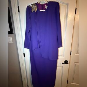 Elegant Purple Dress with Gold Accent